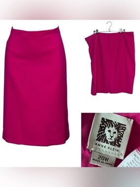 Anne Klein Pencil Skirt plus size 20w pink stretch knee length office business